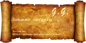 Gebauer Gergely névjegykártya